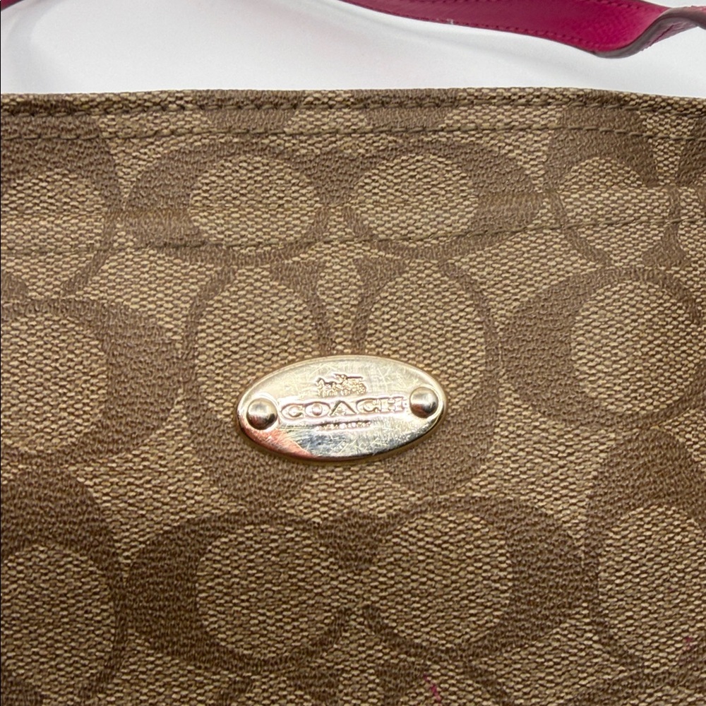Coach Tan and Pink Baby Bag - Picture 2 of 6